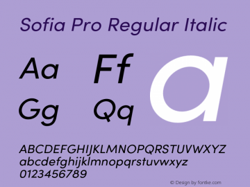 Sofia Pro Regular Italic Version 4.002 | FøM Fix图片样张
