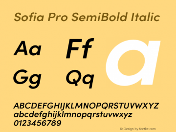 Sofia Pro SemiBold Italic Version 4.002 | FøM Fix图片样张