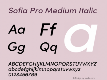 Sofia Pro Medium Italic Version 4.002 | FøM Fix图片样张