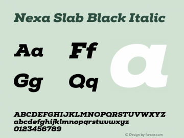 Nexa Slab Black Italic Version 1.000 2020 | FøM Fix图片样张