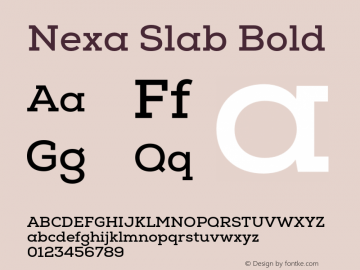 Nexa Slab Bold Version 1.000 2020 | FøM Fix图片样张