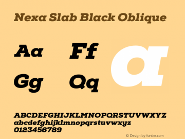 Nexa Slab Black Oblique Version 1.000 2020 | FøM Fix图片样张
