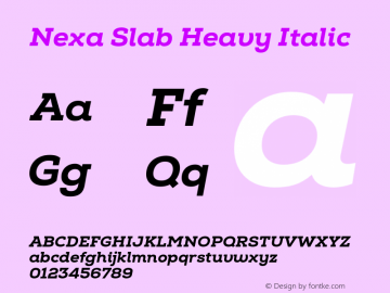 Nexa Slab Heavy Italic Version 1.000 2020 | FøM Fix图片样张