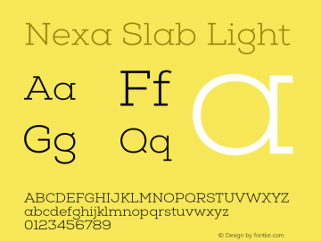 Nexa Slab Light Version 1.000 2020 | FøM Fix图片样张