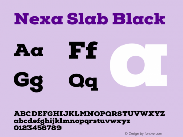 Nexa Slab Black Version 1.000;hotconv 1.0.109;makeotfexe 2.5.65596图片样张