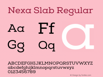 Nexa Slab Regular Version 1.000;hotconv 1.0.109;makeotfexe 2.5.65596图片样张