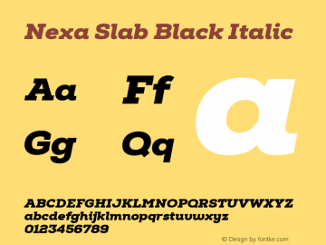 Nexa Slab Black Italic Version 1.000图片样张