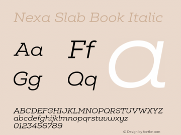 Nexa Slab Book Italic Version 1.000图片样张