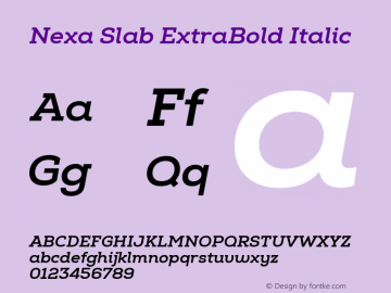 Nexa Slab ExtraBold Italic Version 1.000图片样张