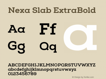 Nexa Slab ExtraBold Version 1.000图片样张