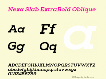 Nexa Slab ExtraBold Oblique Version 1.000图片样张