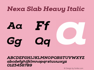 Nexa Slab Heavy Italic Version 1.000图片样张