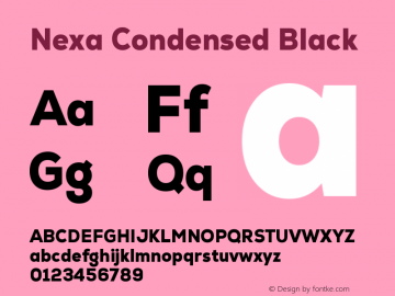 Nexa Condensed Black Version 2.00; August 24, 2022图片样张