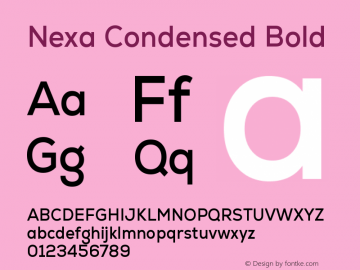 Nexa Condensed Bold Version 2.00; August 24, 2022图片样张