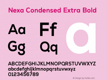 Nexa Condensed Extra Bold Version 2.00; August 24, 2022图片样张