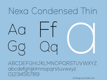Nexa Condensed Thin Version 2.00; August 24, 2022图片样张