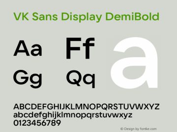 VK Sans Display DemiBold 1.000.10072020图片样张