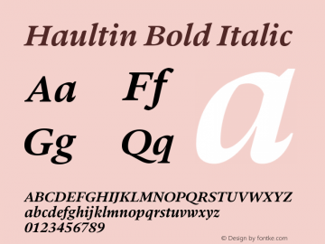 Haultin Bold Italic Version 1.004图片样张