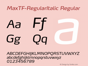 MaxTF-RegularItalic Regular 4.460图片样张