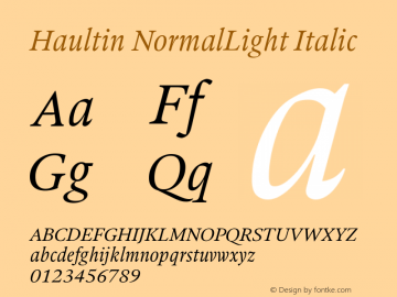 Haultin NormalLight Italic Version 1.004图片样张