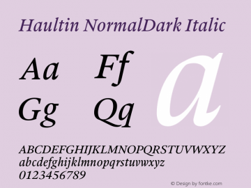 Haultin NormalDark Italic Version 1.004图片样张