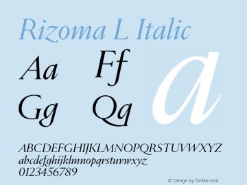 RizomaL-Italic Version 1.000图片样张