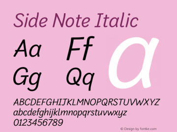 Side Note Italic Version 1.001图片样张