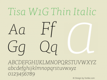 Tisa W1G Thin Italic Version 1.00图片样张