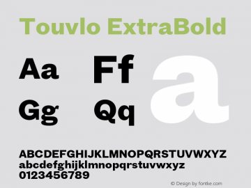 Touvlo ExtraBold Version 1.00图片样张