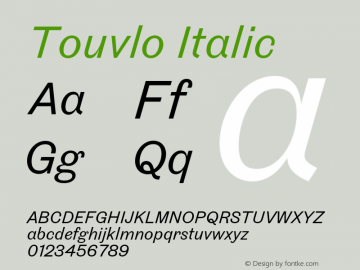 Touvlo Italic Version 1.00图片样张