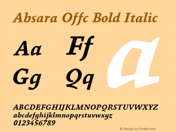 Absara Offc Bold Italic Version 7.504; 2012; Build 1024图片样张
