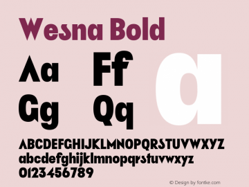 Wesna Bold Version 1.000图片样张