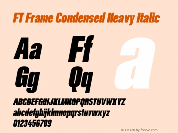 FT Frame Condensed Heavy Italic Version 1.000;FEAKit 1.0图片样张