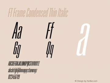 FT Frame Condensed Thin Italic Version 1.000;FEAKit 1.0图片样张