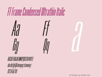 FT Frame Condensed Ultrathin Italic Version 1.000;FEAKit 1.0图片样张