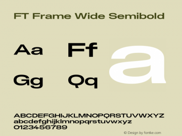 FT Frame Wide Semibold Version 1.000;FEAKit 1.0图片样张