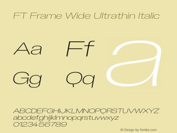 FT Frame Wide Ultrathin Italic Version 1.000;FEAKit 1.0图片样张