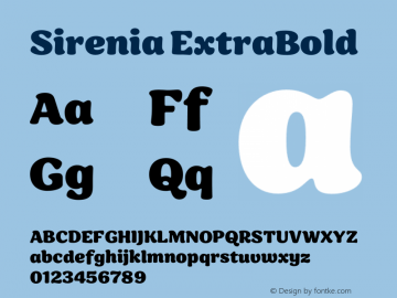 Sirenia ExtraBold Version 5.200;hotconv 1.0.109;makeotfexe 2.5.65596图片样张
