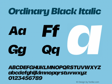 Ordinary Black Italic Version 2.000;FEAKit 1.0图片样张