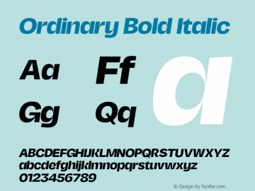 Ordinary Bold Italic Version 2.000;FEAKit 1.0图片样张