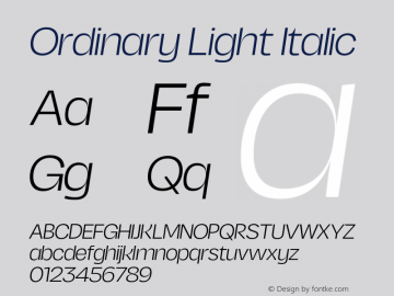 Ordinary Light Italic Version 2.000;FEAKit 1.0图片样张