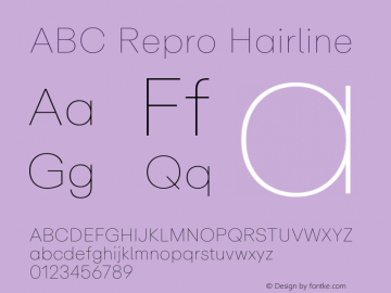 ABC Repro Hairline Version 1.000图片样张