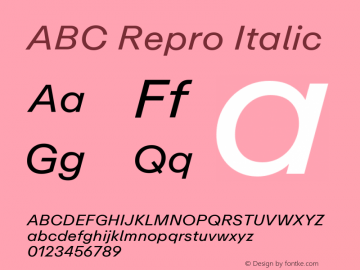 ABC Repro Italic Version 1.000图片样张