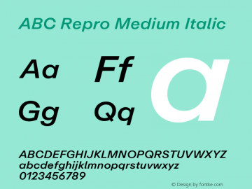 ABC Repro Medium Italic Version 1.000图片样张