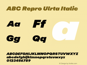 ABC Repro Ulrta Italic Version 1.000图片样张