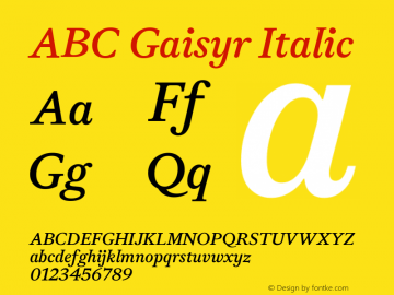 ABC Gaisyr Italic Version 2.000图片样张