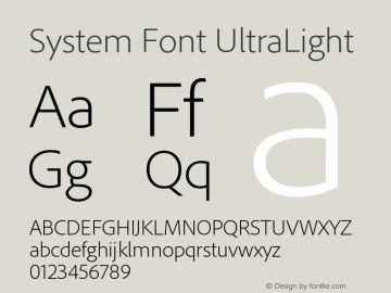 SystemFont-UltraLight Version 5.215;PS 2.000;hotconv 1.0.73;makeotf.lib2.5.5900图片样张