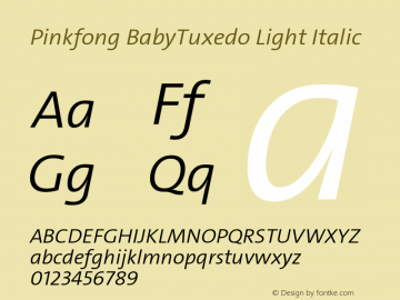 Pinkfong BabyTuxedo Light Italic Version 2.0图片样张