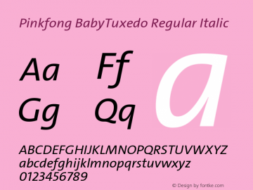 Pinkfong BabyTuxedo Regular Italic Version 2.0图片样张