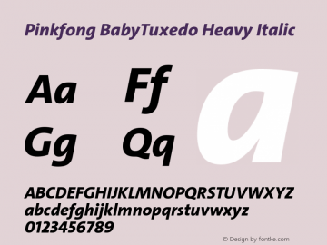 Pinkfong BabyTuxedo Heavy Italic Version 2.0图片样张